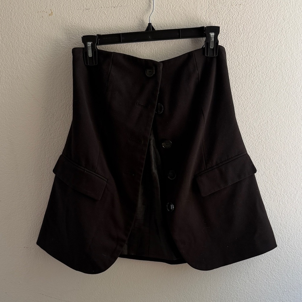 Zara Black Buttoned Mini Skirt